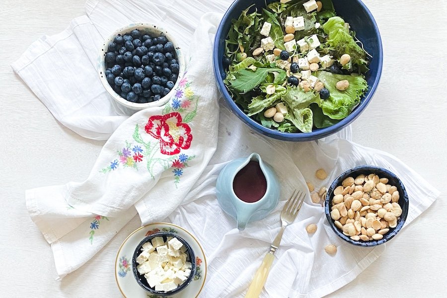 Blueberry Feta Almond Salad