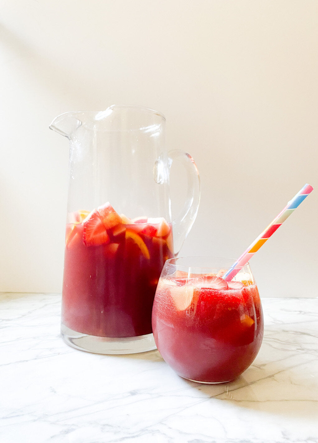 Bourbon Sangria (Red Wine Punch with Fruit)