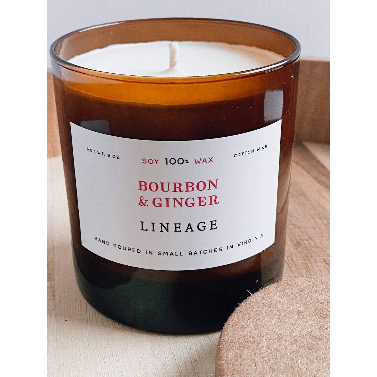 Bourbon and Ginger Candle from Lineage