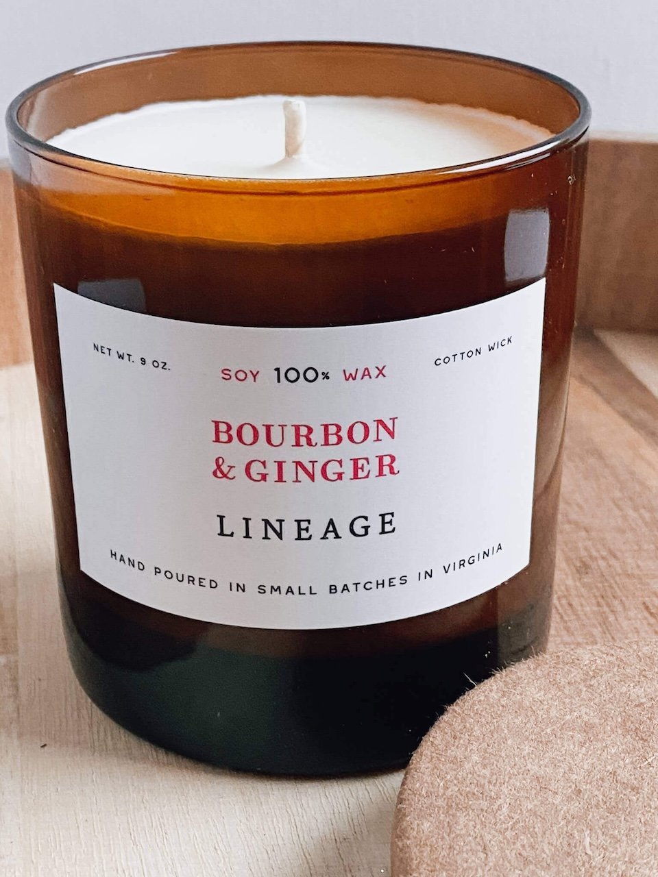 Bourbon and Ginger Candle from Lineage