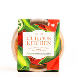 Jar of jalapeno pimento cheese from 'In the Curious Kitchen' on a white background